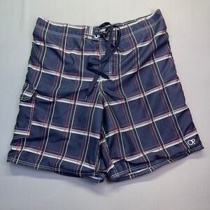 Ocean Pacific OP Plaid Swim‎ Trunks Board Shorts with Pocket XL/XG Fits 39"